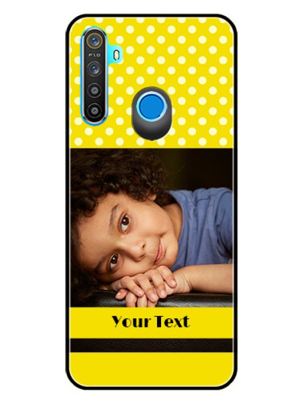 Custom Realme 5 Custom Glass Phone Case  - Bright Yellow Case Design