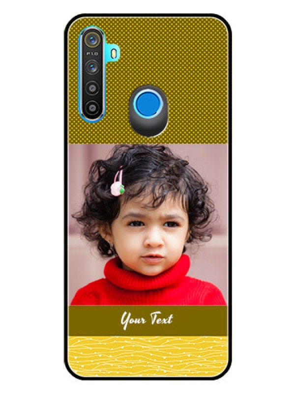 Custom Realme 5 Custom Glass Phone Case  - Simple Green Color Design