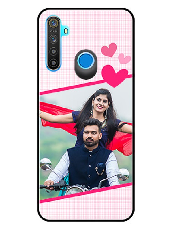 Custom Realme 5 Custom Glass Phone Case  - Love Shape Heart Design