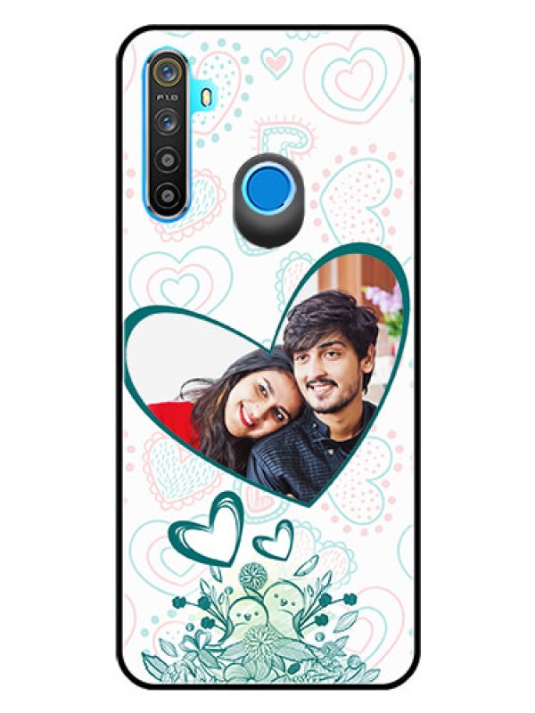 Custom Realme 5 Photo Printing on Glass Case  - Premium Couple Design