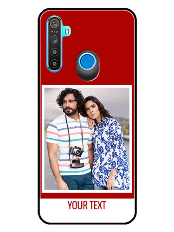 Custom Realme 5 Personalized Glass Phone Case  - Simple Red Color Design