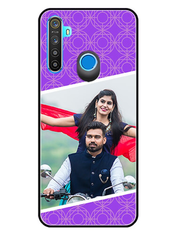 Custom Realme 5 Custom Glass Phone Case  - Violet Pattern Design