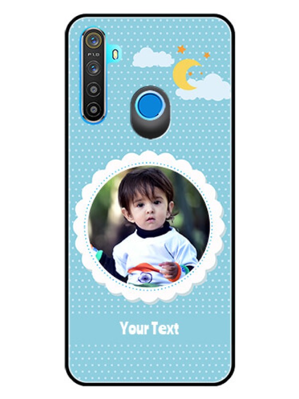 Custom Realme 5 Personalised Glass Phone Case  - Violet Pattern Design