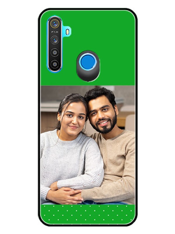 Custom Realme 5 Personalized Glass Phone Case  - Green Pattern Design