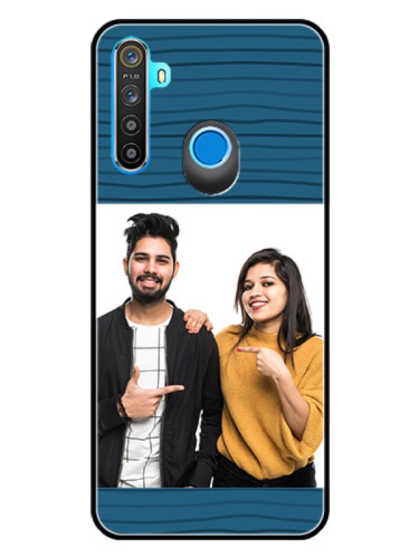 Custom Realme 5 Custom Glass Phone Case  - Blue Pattern Cover Design