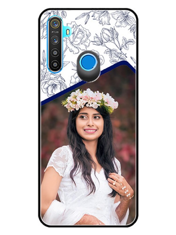Custom Realme 5 Personalized Glass Phone Case  - Premium Floral Design