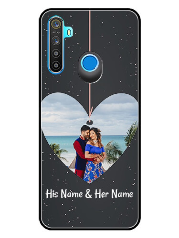 Custom Realme 5 Custom Glass Phone Case  - Hanging Heart Design