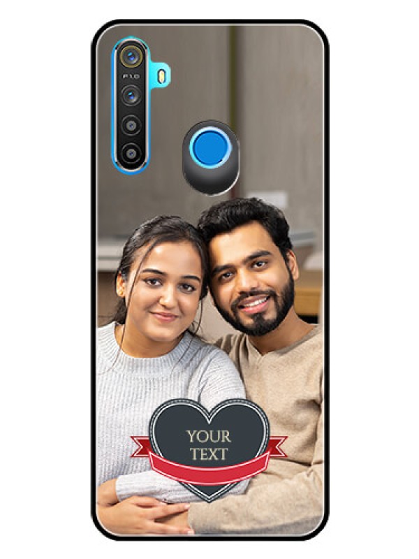 Custom Realme 5 Custom Glass Phone Case  - Just Married Couple Design