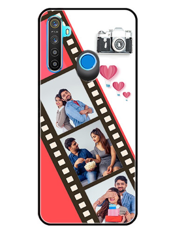 Custom Realme 5 Personalized Glass Phone Case  - 3 Image Holder with Film Reel