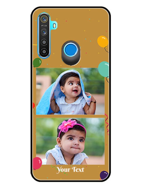 Custom Realme 5 Personalized Glass Phone Case  - Image Holder with Birthday Celebrations Design
