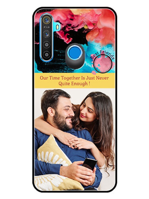Custom Realme 5 Custom Glass Mobile Case  - Quote with Acrylic Painting Design