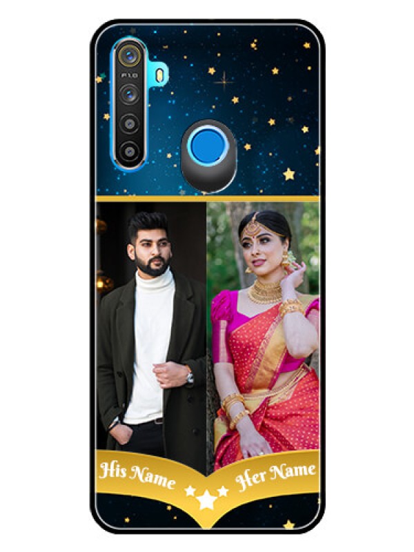 Custom Realme 5 Custom Glass Phone Case  - Galaxy Stars Backdrop Design
