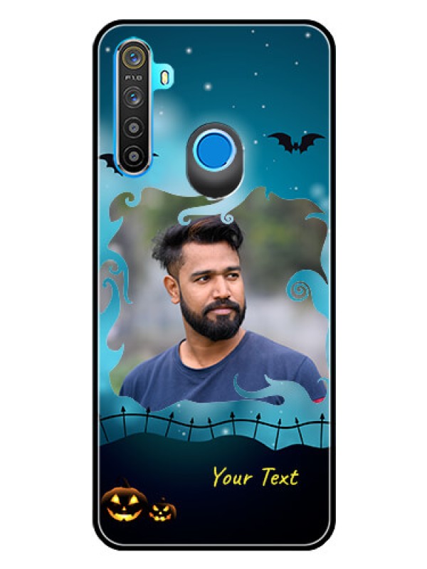 Custom Realme 5 Custom Glass Phone Case  - Halloween frame design