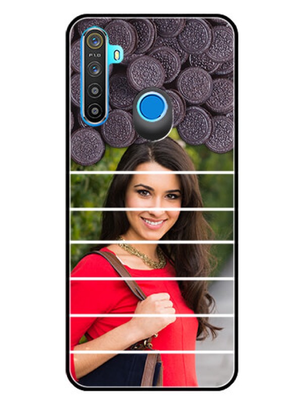 Custom Realme 5 Custom Glass Phone Case  - with Oreo Biscuit Design