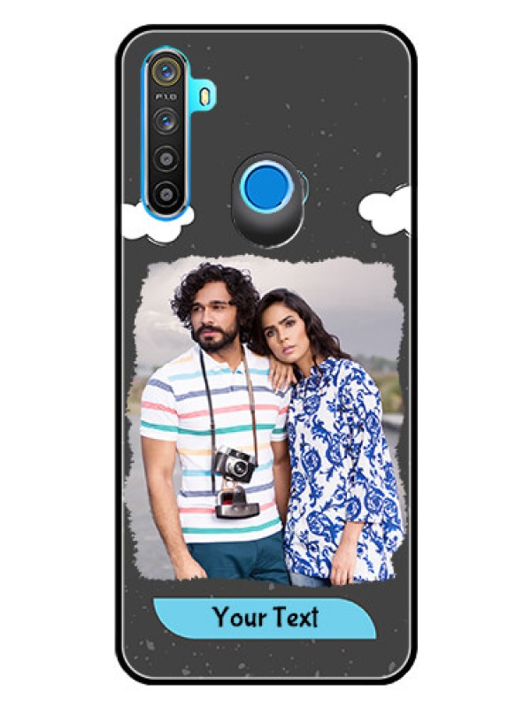 Custom Realme 5 Custom Glass Phone Case  - Splashes with love doodles Design