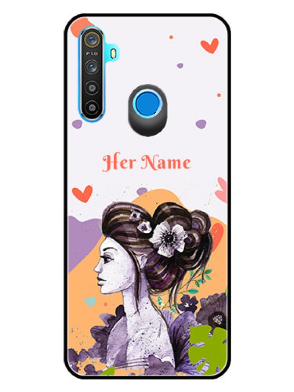Custom Realme 5 Personalized Glass Phone Case - Woman And Nature Design