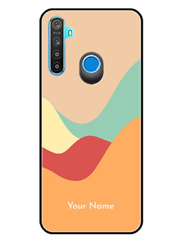 Custom Realme 5 Personalized Glass Phone Case - Ocean Waves Multi-colour Design