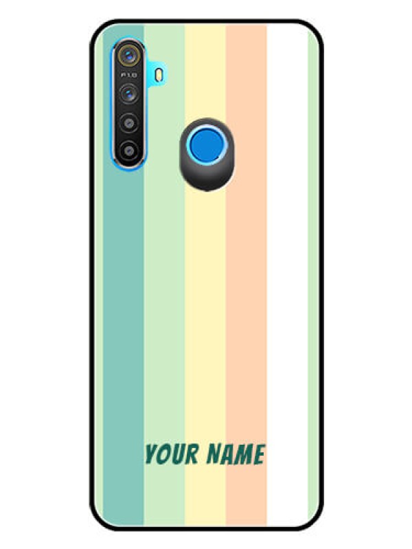 Custom Realme 5 Photo Printing on Glass Case - Multi-colour Stripes Design