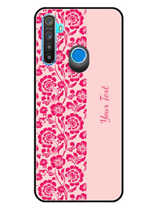 Custom Realme 5 Custom Glass Phone Case - Attractive Floral Pattern Design