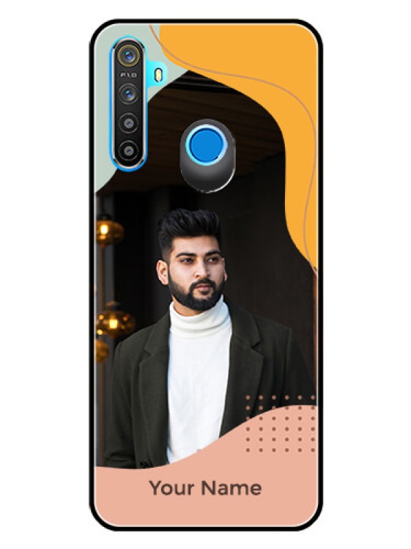 Custom Realme 5 Personalized Glass Phone Case - Tri-coloured overlay design