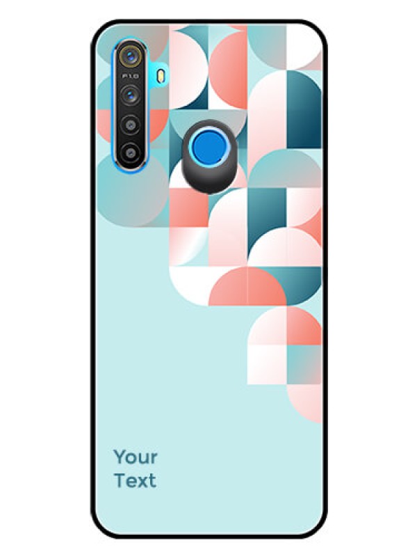 Custom Realme 5 Custom Glass Phone Case - Stylish Semi-circle Pattern Design