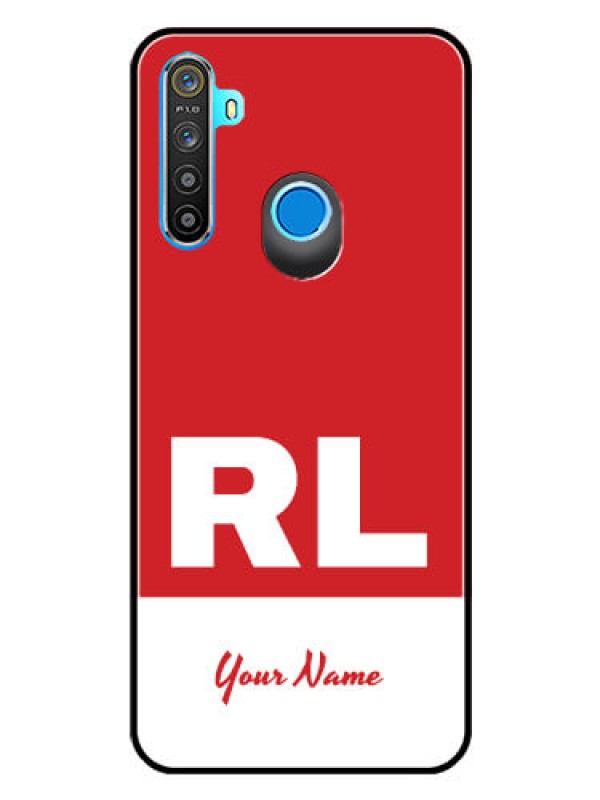 Custom Realme 5 Personalized Glass Phone Case - dual tone custom text Design
