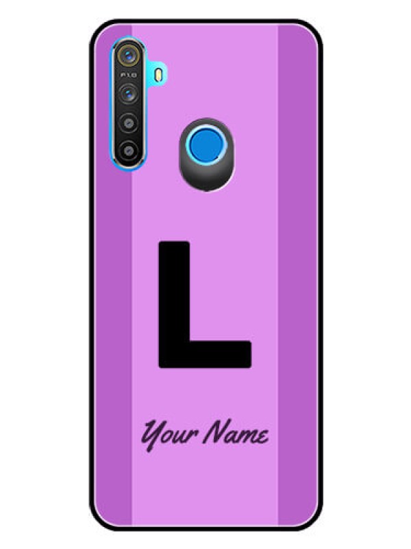 Custom Realme 5 Custom Glass Phone Case - Tricolor custom text Design