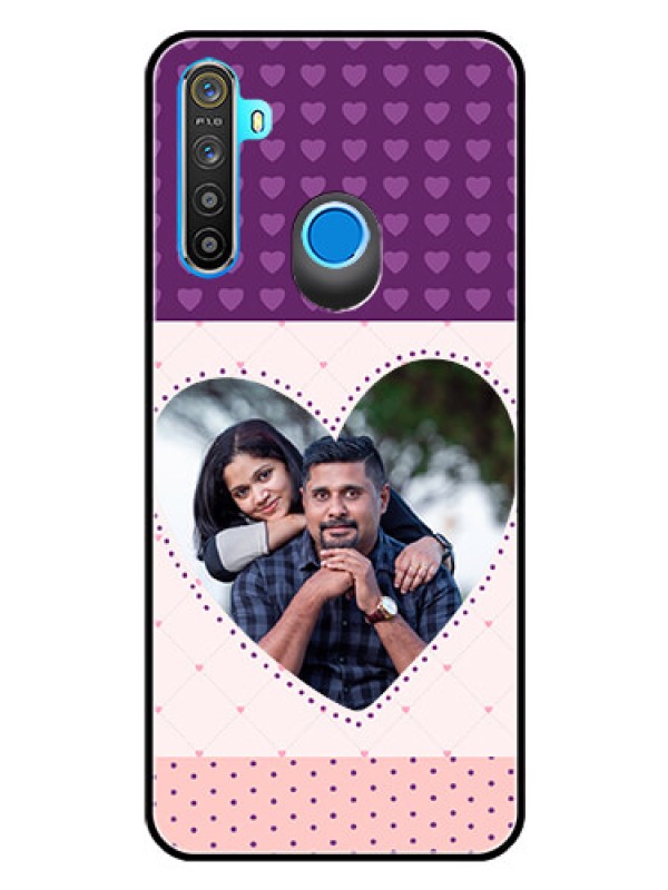 Custom Realme 5i Custom Glass Phone Case  - Violet Love Dots Design