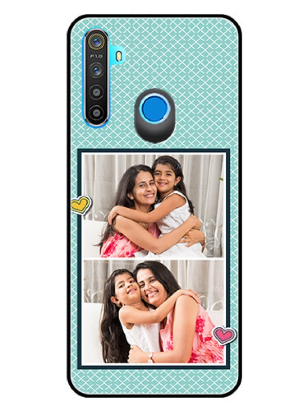 Custom Realme 5i Custom Glass Phone Case  - 2 Image Holder with Pattern Design
