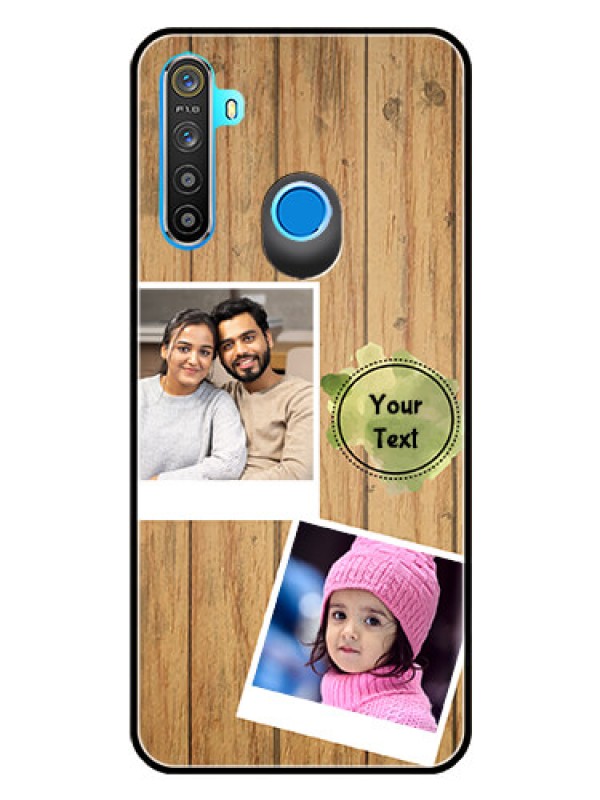 Custom Realme 5i Custom Glass Phone Case  - Wooden Texture Design