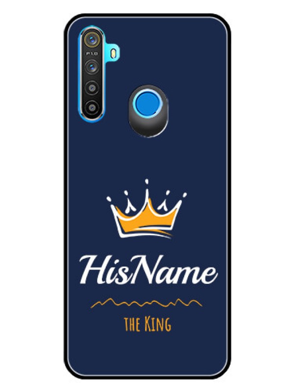 Custom Realme 5i Glass Phone Case King with Name