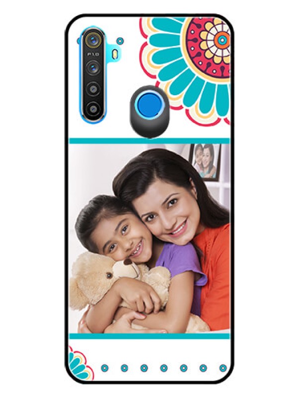 Custom Realme 5s Custom Glass Phone Case  - Flower Design