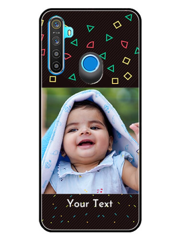 Custom Realme 5s Custom Glass Phone Case  - with confetti birthday design