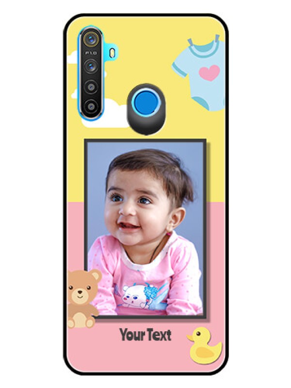 Custom Realme 5s Photo Printing on Glass Case  - Kids 2 Color Design