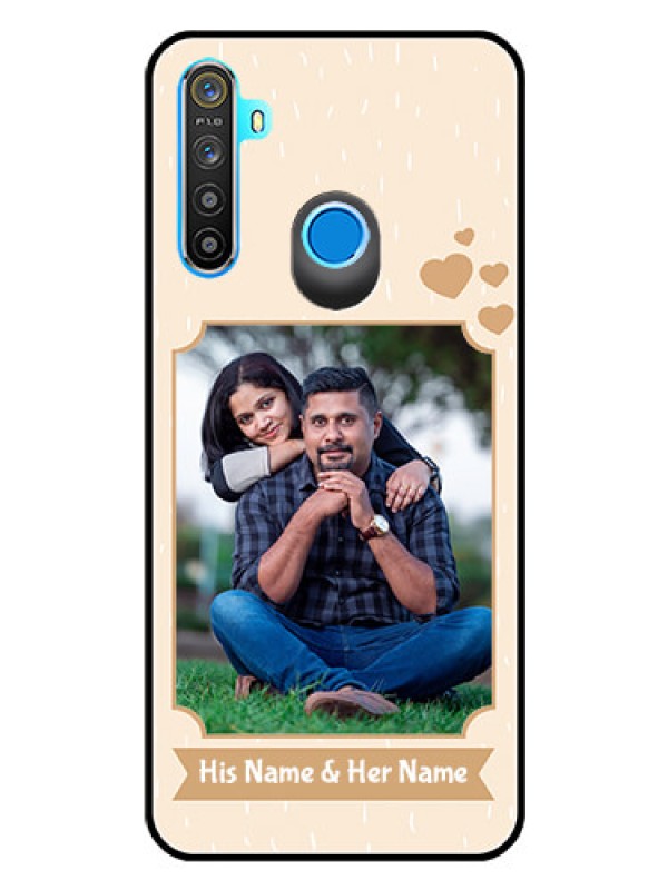 Custom Realme 5s Custom Glass Phone Case  - with confetti love design 