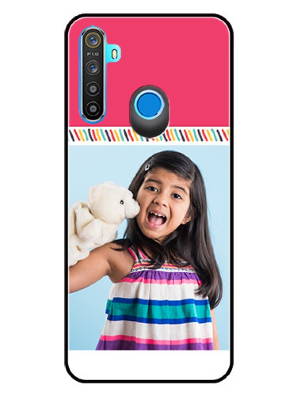 Custom Realme 5s Personalized Glass Phone Case  - Line art design