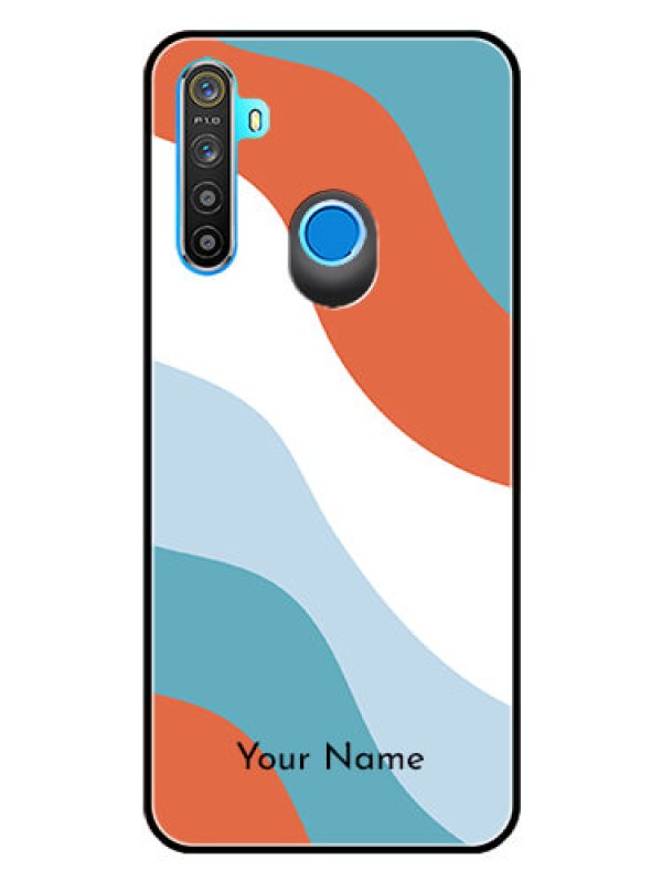 Custom Realme 5s Custom Glass Mobile Case - coloured Waves Design