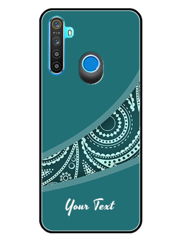 Custom Realme 5s Photo Printing on Glass Case - semi visible floral Design