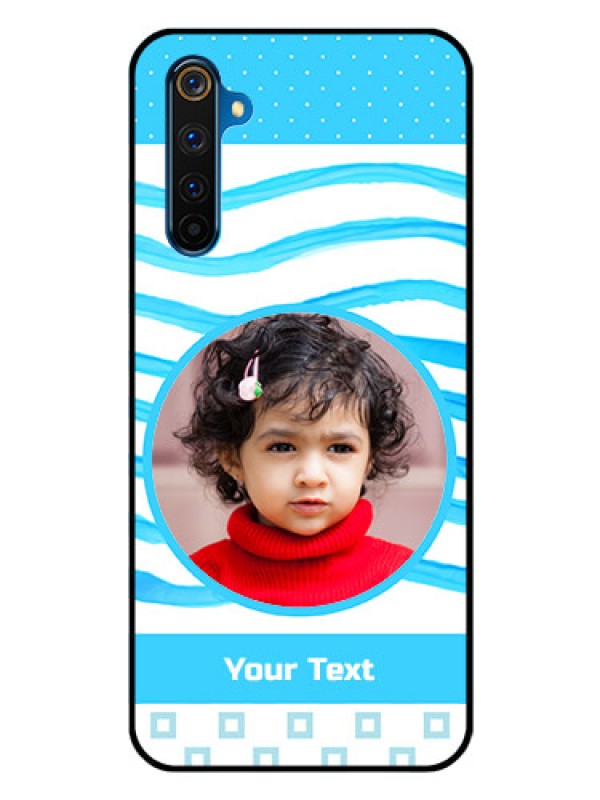 Custom Realme 6 Pro Custom Glass Phone Case  - Simple Blue Case Design