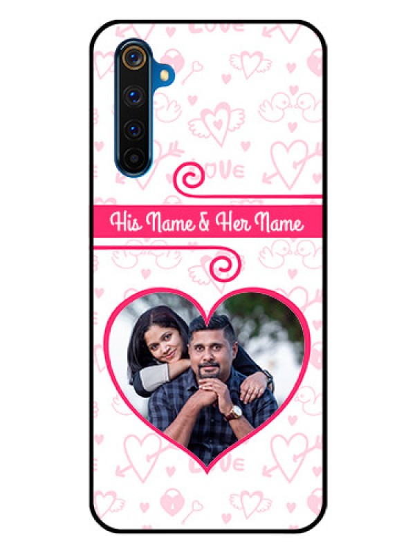 Custom Realme 6 Pro Personalized Glass Phone Case  - Heart Shape Love Design