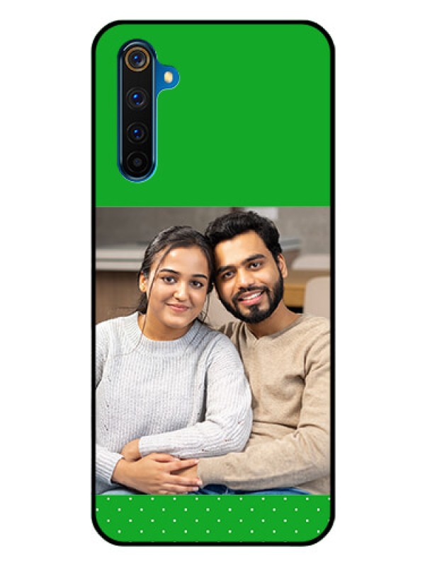 Custom Realme 6 Pro Personalized Glass Phone Case  - Green Pattern Design