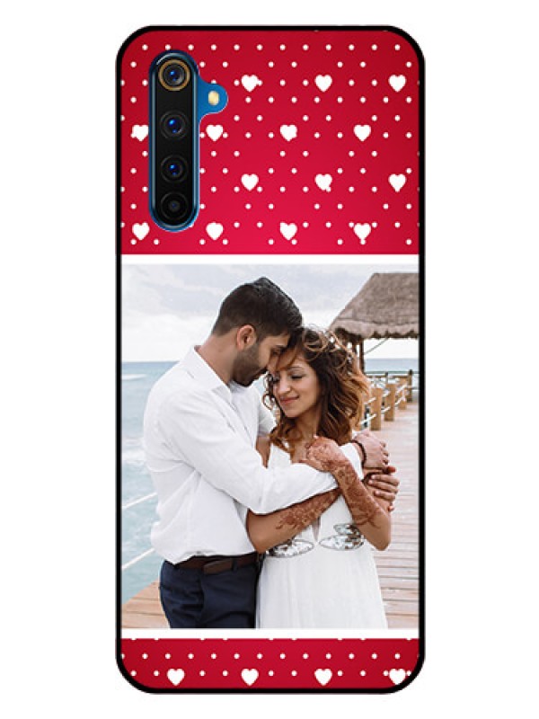 Custom Realme 6 Pro Photo Printing on Glass Case  - Hearts Mobile Case Design