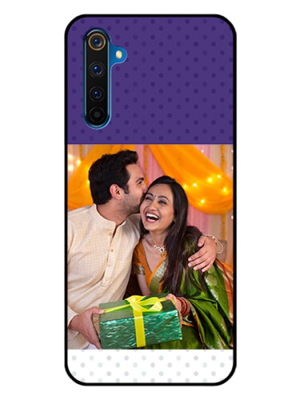 Custom Realme 6 Pro Personalized Glass Phone Case  - Violet Pattern Design