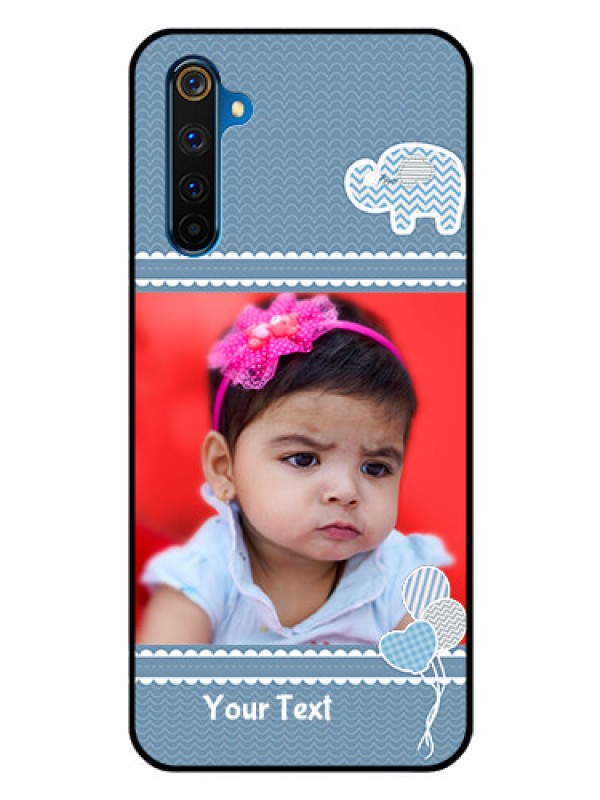 Custom Realme 6 Pro Photo Printing on Glass Case  - with Kids Pattern Design