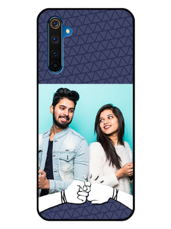 Custom Realme 6 Pro Photo Printing on Glass Case  - with Best Friends Design  