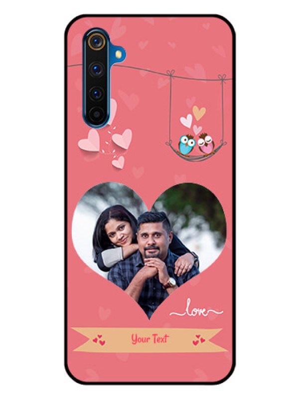 Custom Realme 6 Pro Personalized Glass Phone Case  - Peach Color Love Design 
