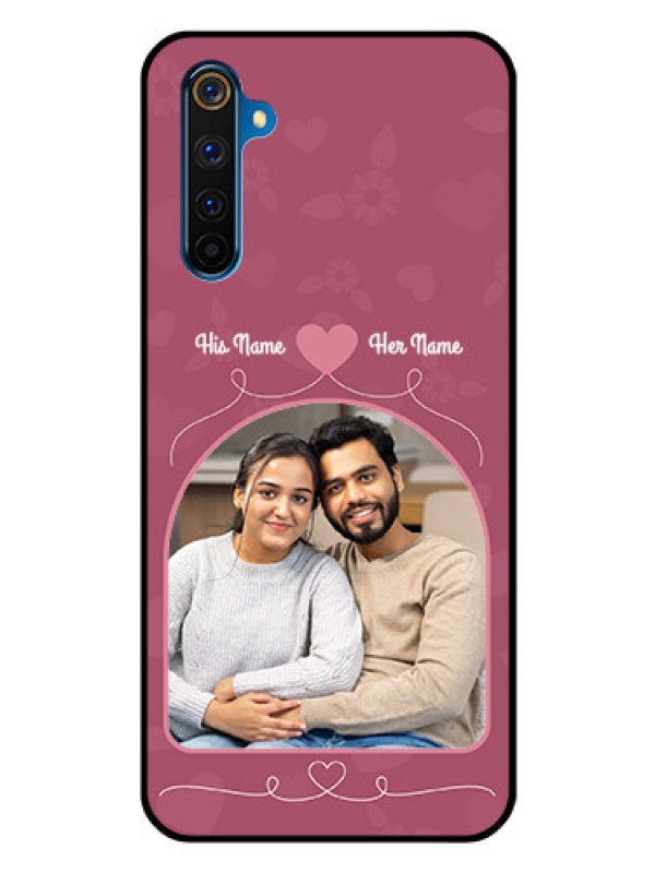 Custom Realme 6 Pro Photo Printing on Glass Case  - Love Floral Design