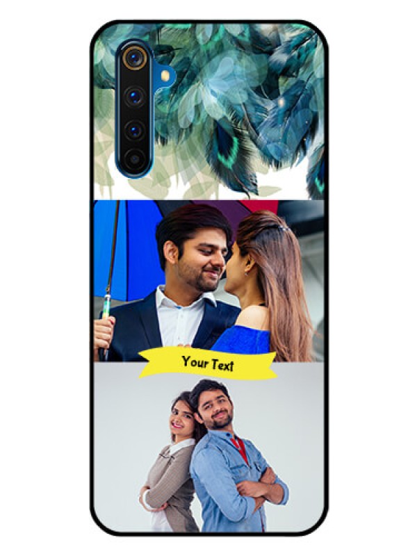 Custom Realme 6 Pro Personalized Glass Phone Case  - Image with Boho Peacock Feather Design