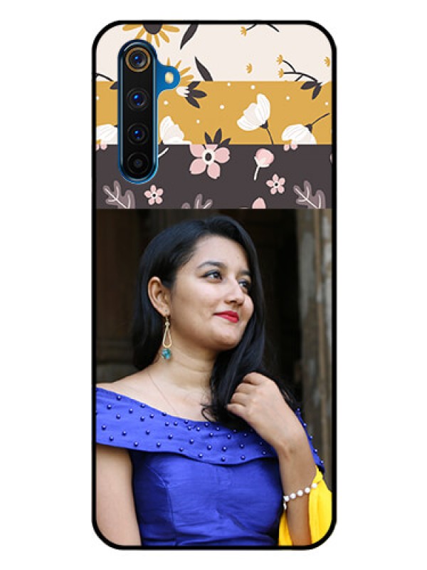 Custom Realme 6 Pro Custom Glass Phone Case  - Stylish Floral Design