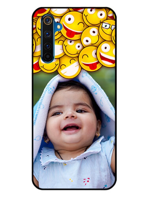 Custom Realme 6 Pro Custom Glass Mobile Case  - with Smiley Emoji Design